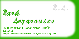 mark lazarovics business card